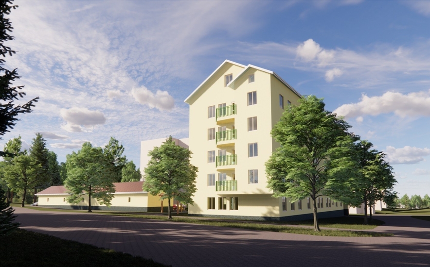 Havainnekuva kerrostalotontista