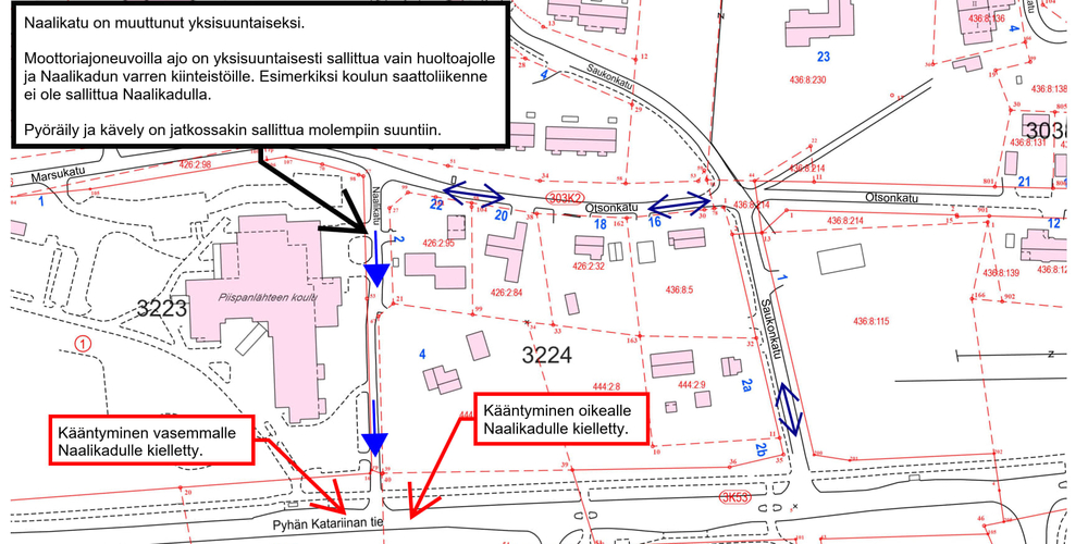 Naalikadun yksisuuntaisuus