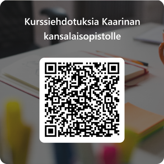 QR koodi joka avaa kansalaisopiston kurssitoivekyselyn 