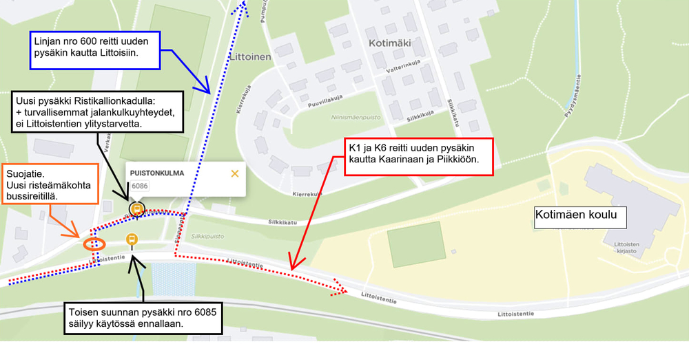 Ristikallionkadun pysäkki 6086